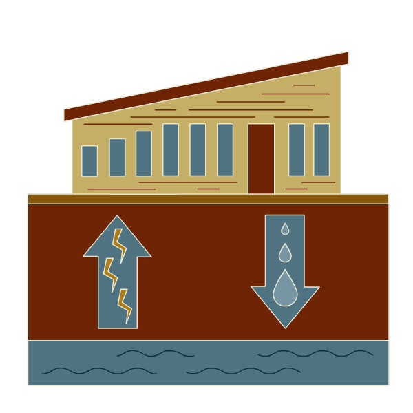 喀斯喀特建筑的插图使用更少的水和节省更多的电